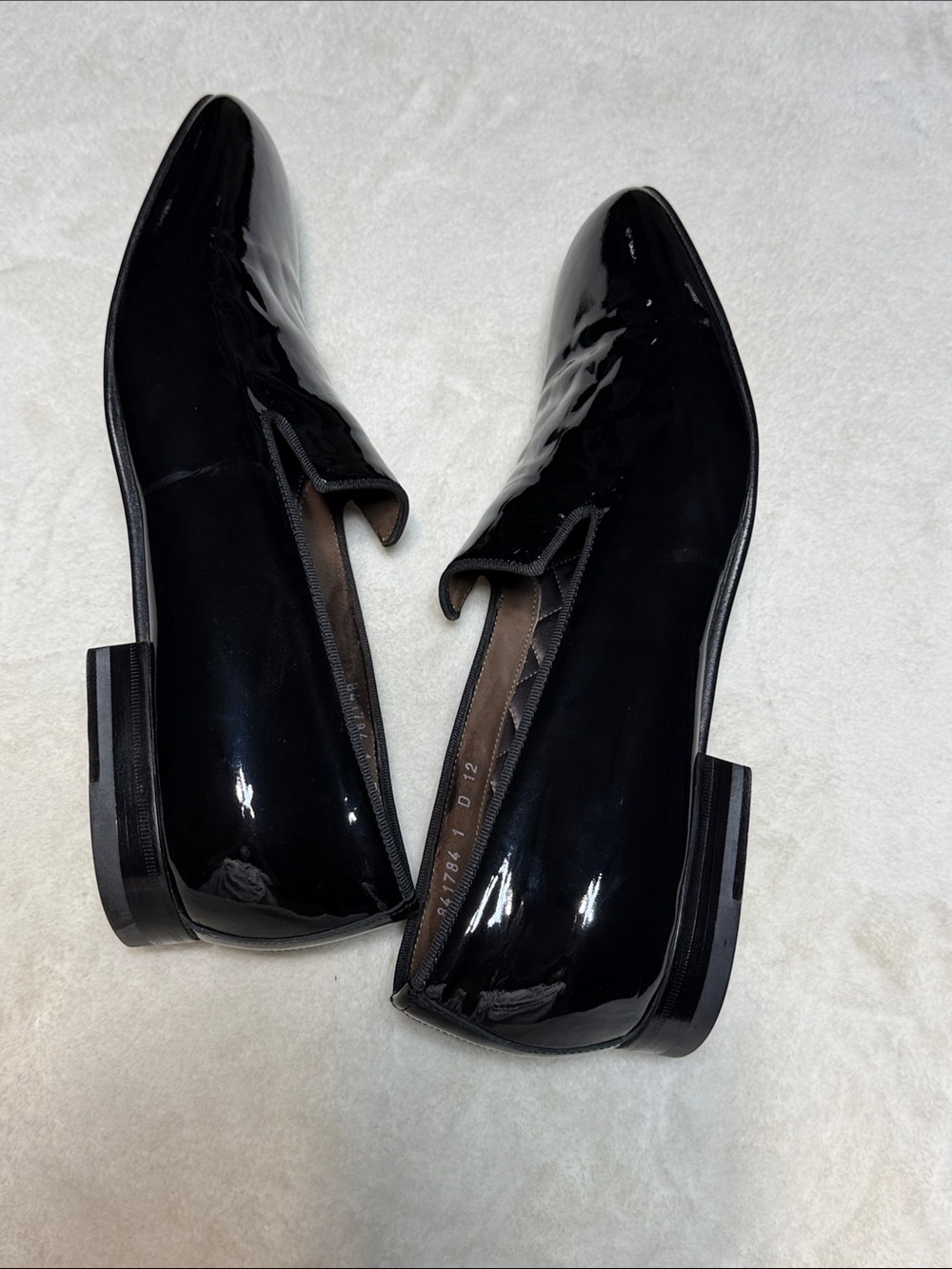 Santoni Mens Black Patent Leather Loafers Shoes Shinny Black Size D 12 - Picture 5 of 15